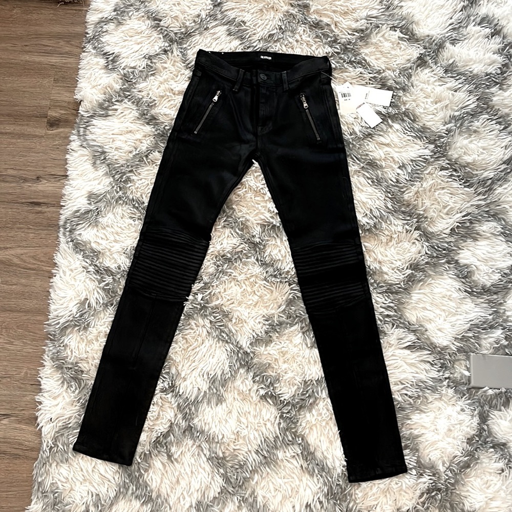 New With tags Hudson Stark Coated Moto Jeans Size 26
